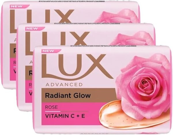 Lux Soft Glow Rose & Vitamin E Beauty Soap Mega Pack 3 x 150 g (Rs. 115)